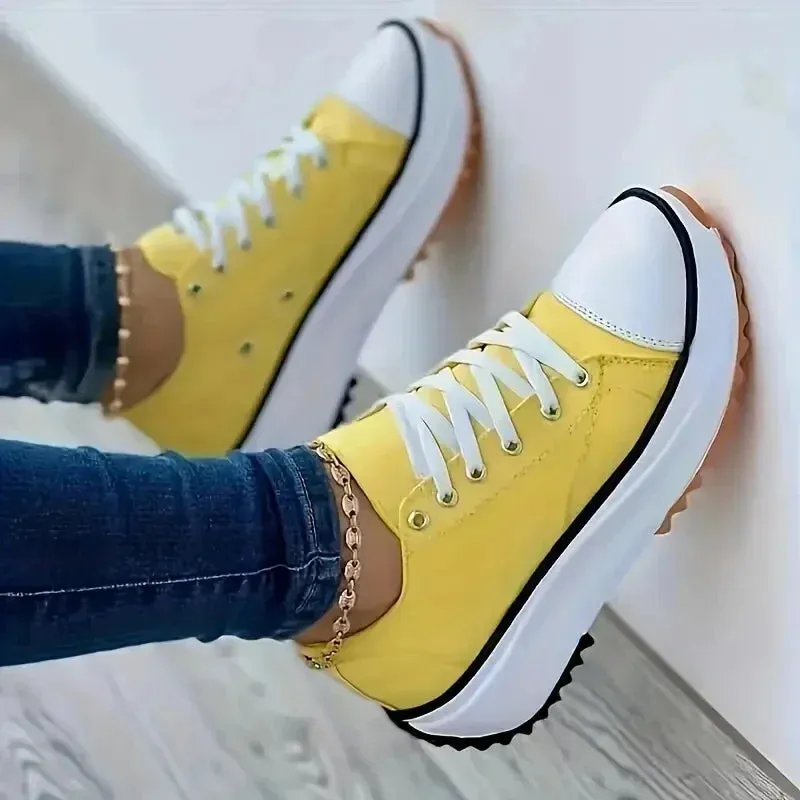 2024 New Fashion Summer Women Casual Shoes Plus Size Sneakers for Women Platform Sport Shoes Female Lace Up Tennis Shoes Size