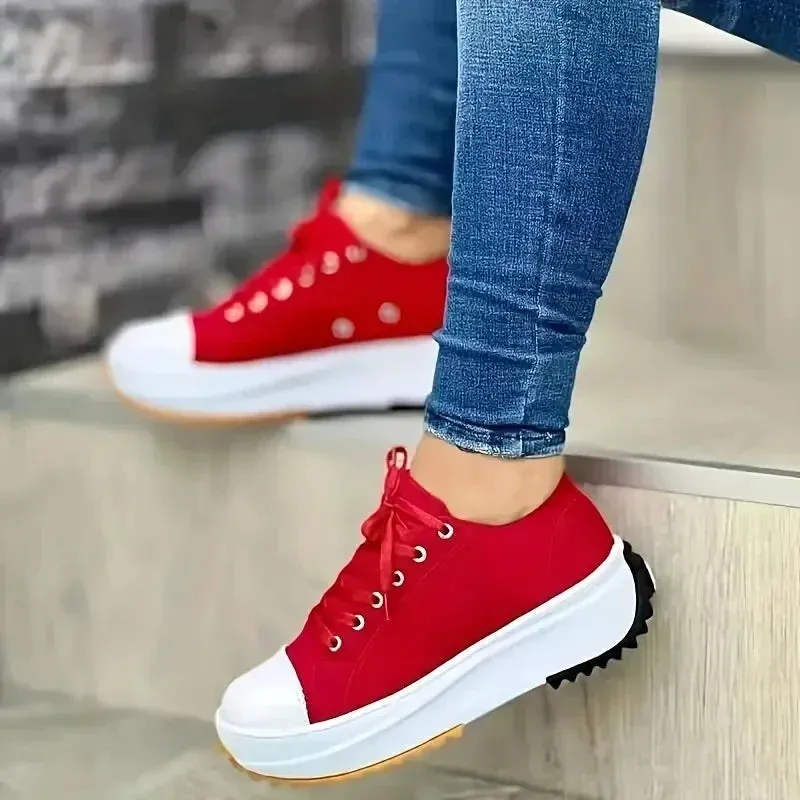 2024 New Fashion Summer Women Casual Shoes Plus Size Sneakers for Women Platform Sport Shoes Female Lace Up Tennis Shoes Size