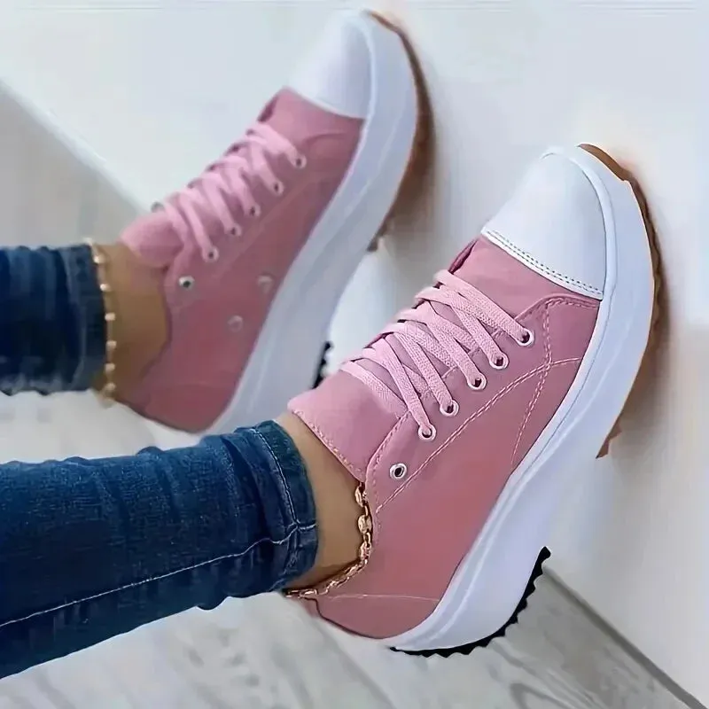 2024 New Fashion Summer Women Casual Shoes Plus Size Sneakers for Women Platform Sport Shoes Female Lace Up Tennis Shoes Size
