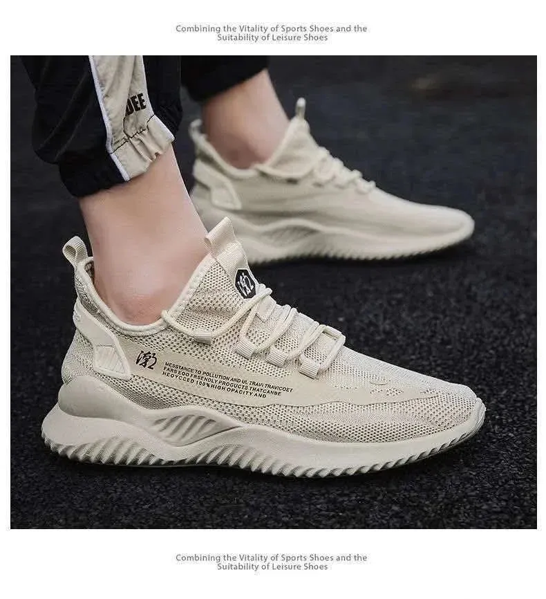 2024 New Style Breathable Korean Version Casual Sneakers for Men, Trendy Mesh Sports Shoes Male