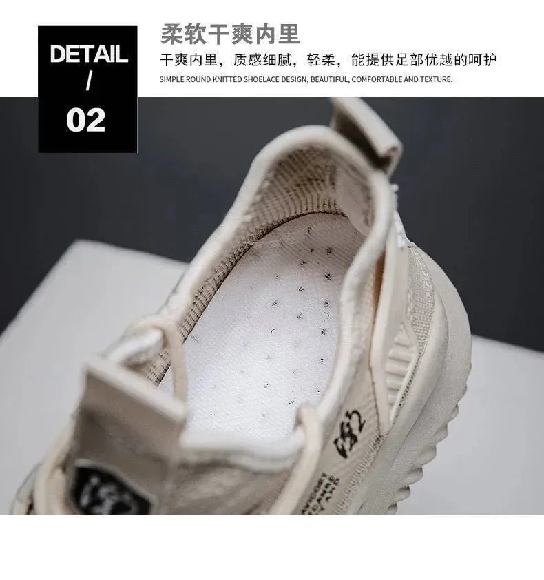 2024 New Style Breathable Korean Version Casual Sneakers for Men, Trendy Mesh Sports Shoes Male