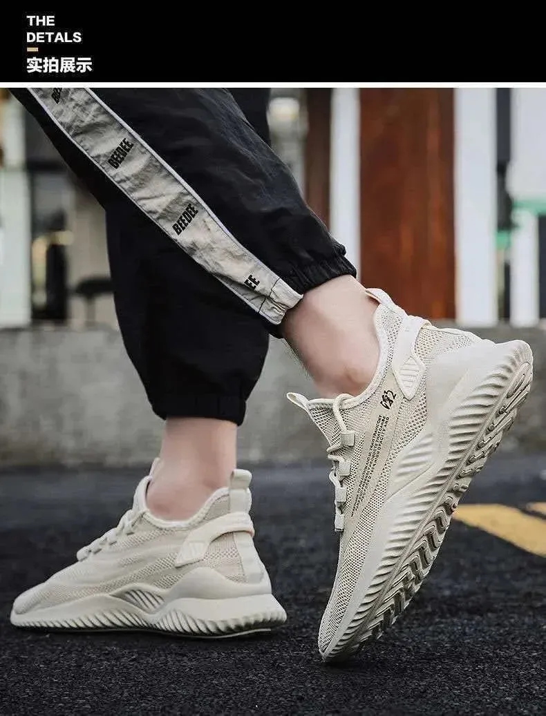 2024 New Style Breathable Korean Version Casual Sneakers for Men, Trendy Mesh Sports Shoes Male