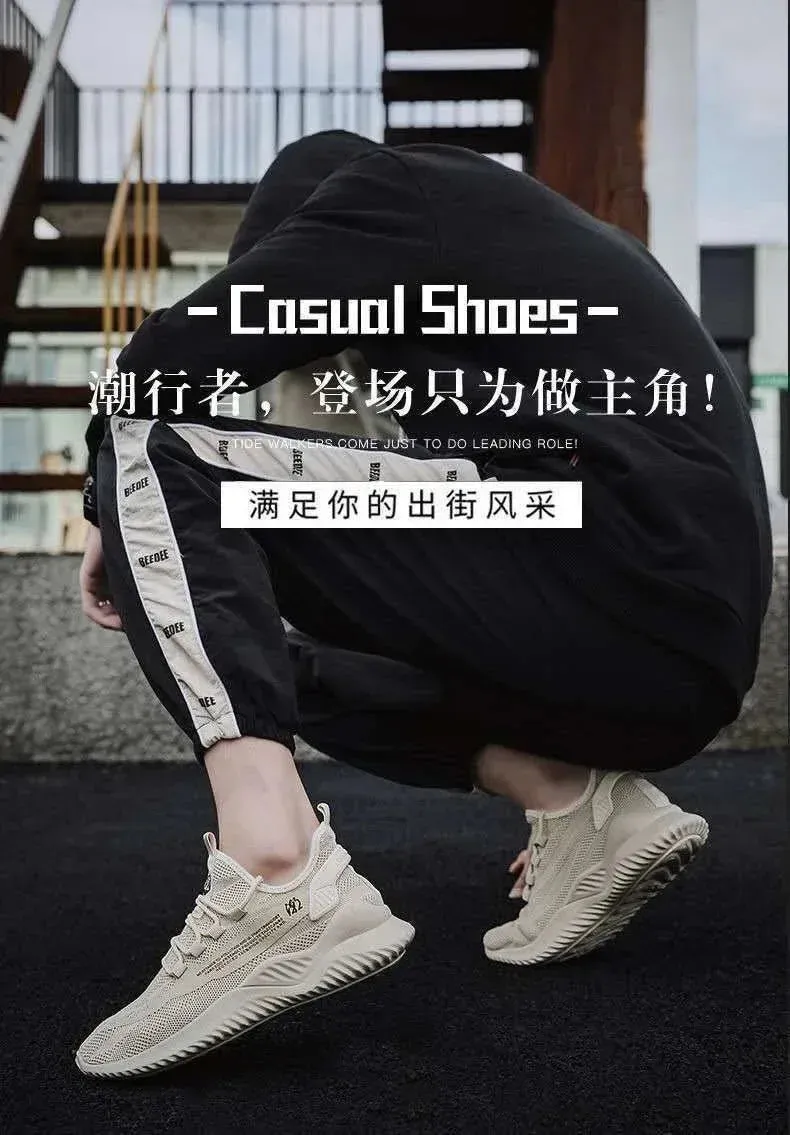2024 New Style Breathable Korean Version Casual Sneakers for Men, Trendy Mesh Sports Shoes Male