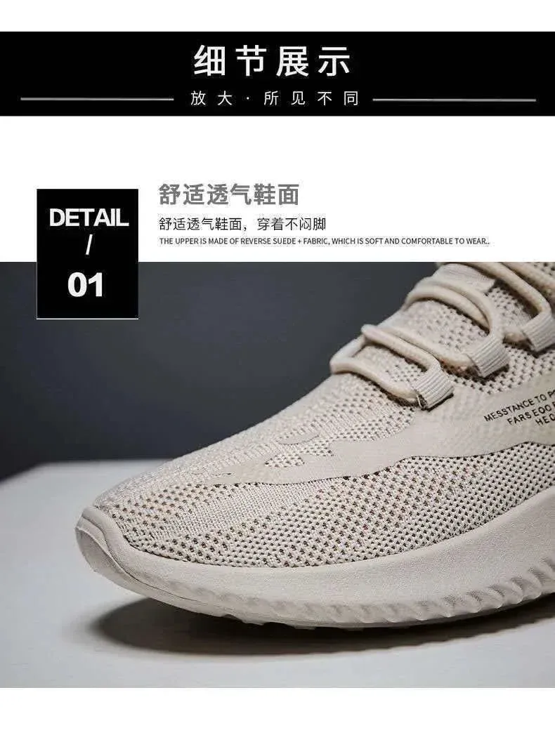 2024 New Style Breathable Korean Version Casual Sneakers for Men, Trendy Mesh Sports Shoes Male