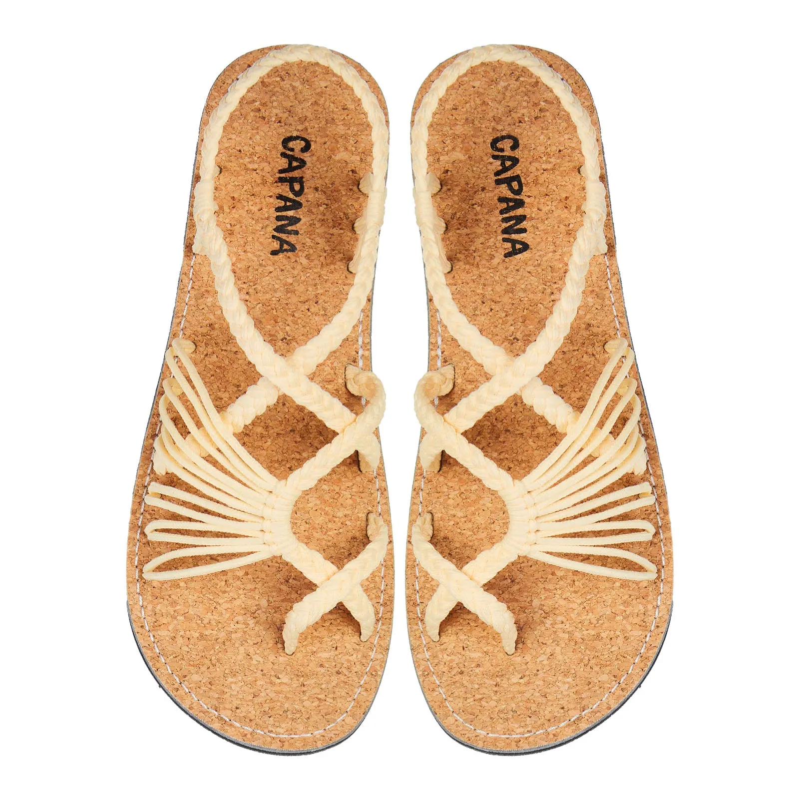 Banyan - Cream Cork Rope Sandals