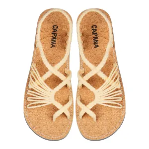 Banyan - Cream Cork Rope Sandals