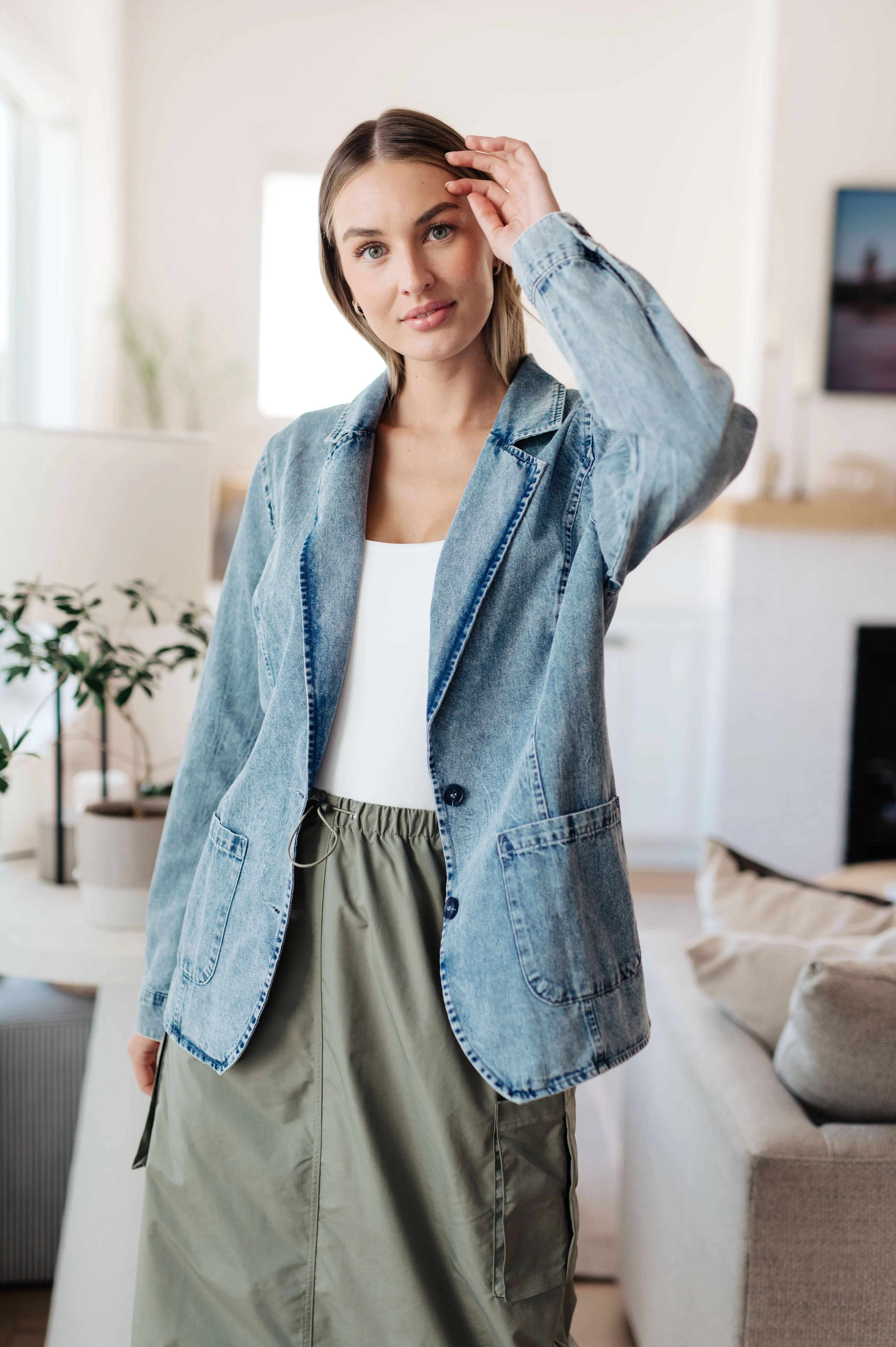 BIBI- Business Brunch Denim Blazer (Reg & Curvy)