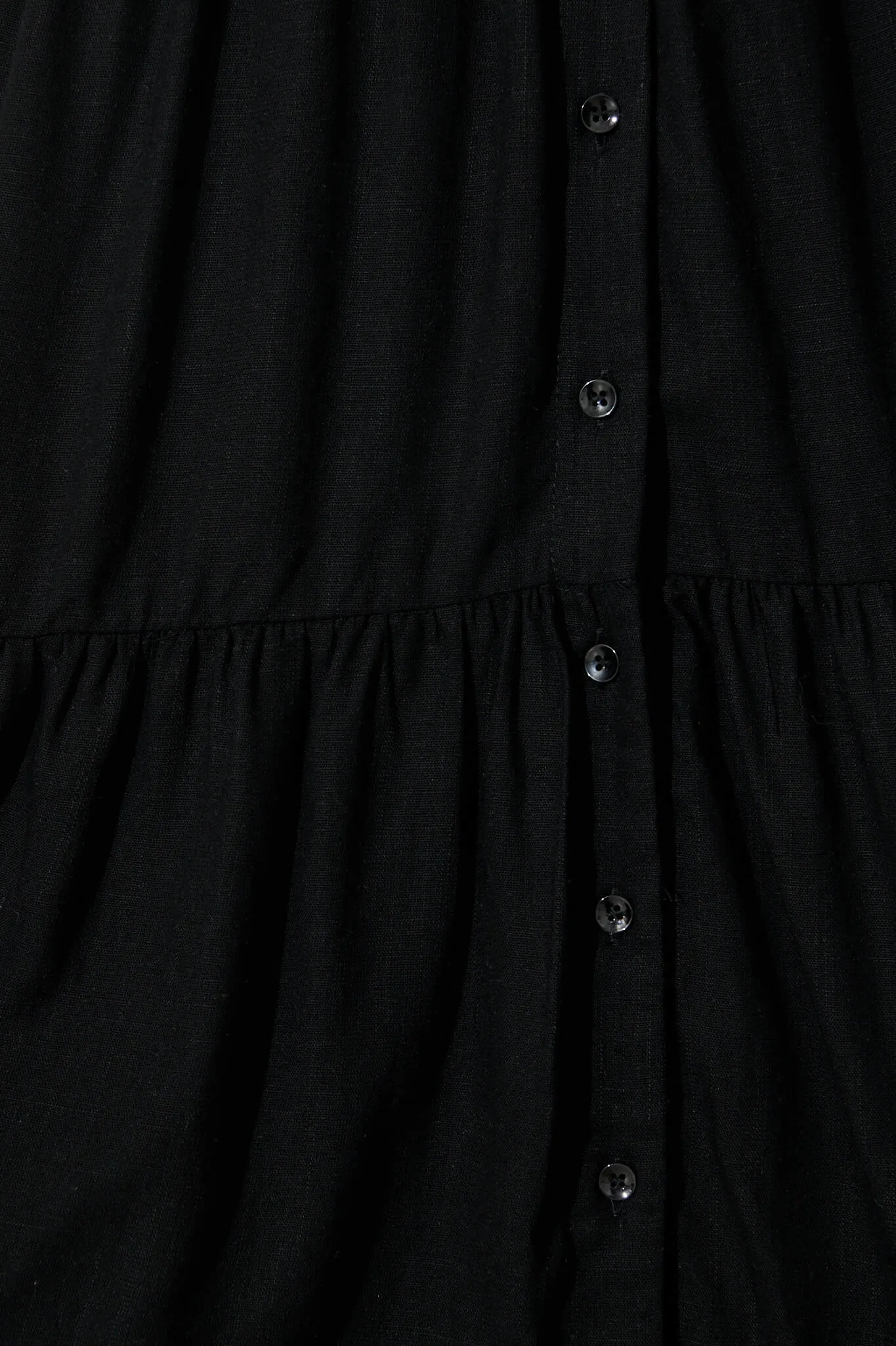 Black Linen Blend Smock Dress - Melori
