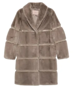Cappotto in Finto Shearling Taupe | Eleganza Cruelty-Free