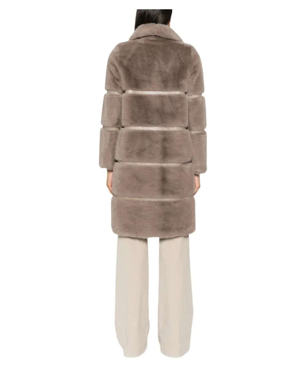 Cappotto in Finto Shearling Taupe | Eleganza Cruelty-Free