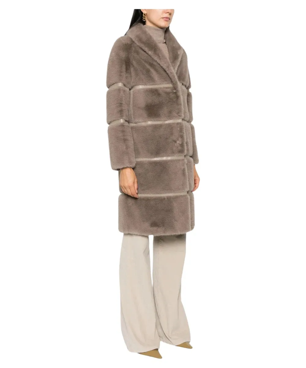 Cappotto in Finto Shearling Taupe | Eleganza Cruelty-Free