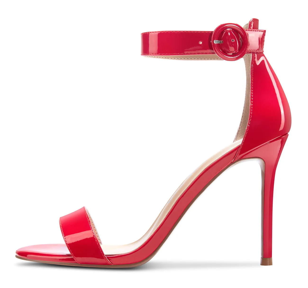 CASTAMERE Womens High Heels Sandals Buckle Ankle Strap Open Toe Basic 10CM Stilettos Sandal