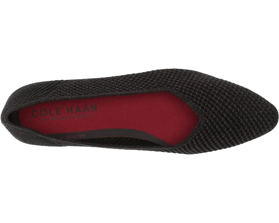 Cole Haan Springfeel Stitchlite Skimmer Black Charcoal Sock Slip On Ballet Flats