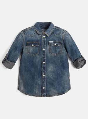 Denim Blue Acadia Mini Me Shirt (7-16)