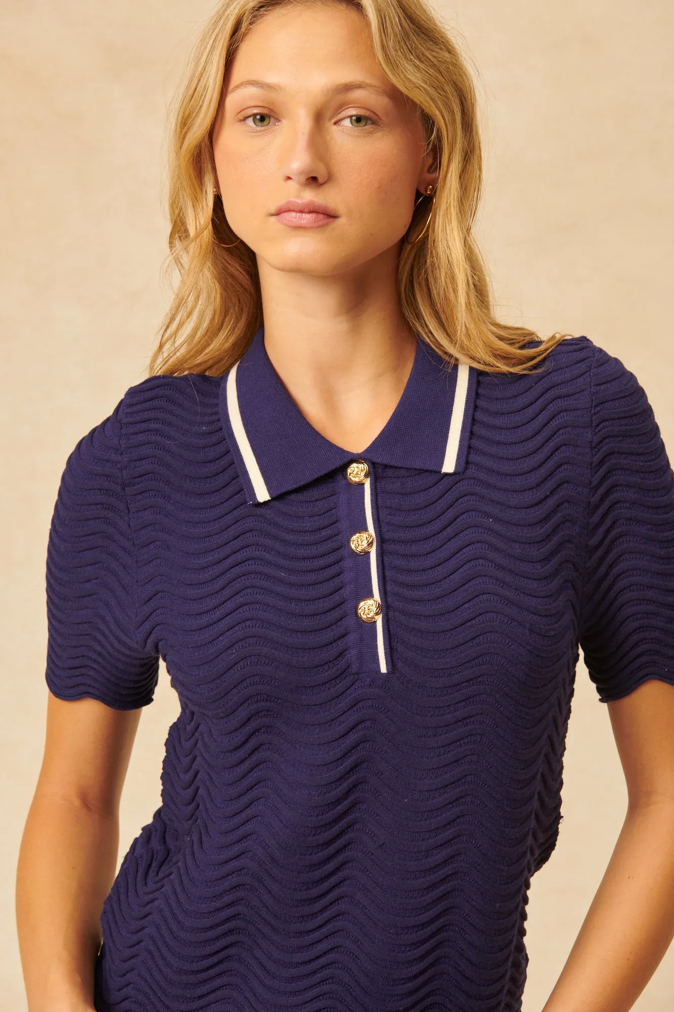 Dion Knit Polo Top | John   Jenn