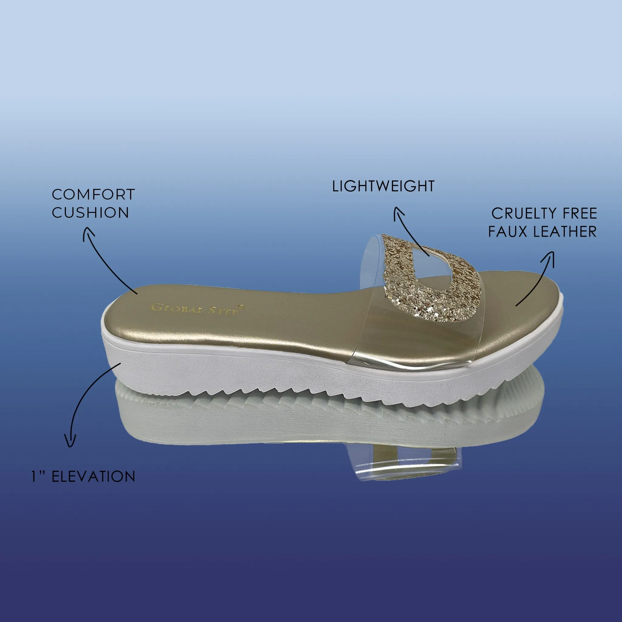 Doré clear sparkle slides