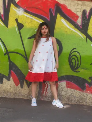 Double Layered Umbrella Dress in Jamdani Fabric