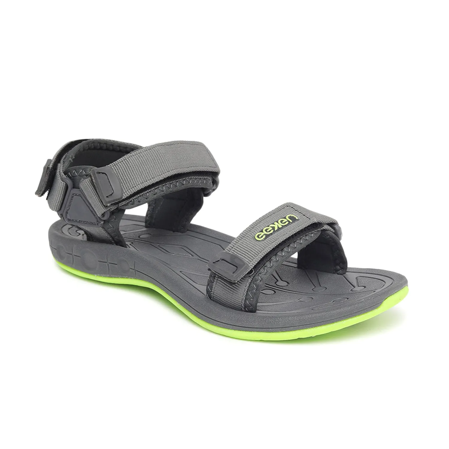 Eeken ESDG1009 Grey And Fluorescent Green Stylish Casual Outdoor Sandals For Men