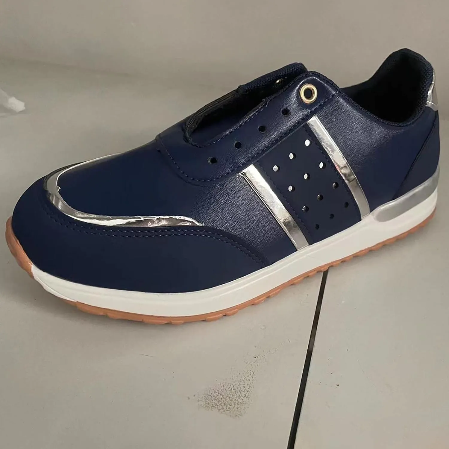 Fashion Platform Walking Shoes for Women Casual Orthotic Arch Support Non Slip Wedge Tennis Sneakers Plain Work Shoe
