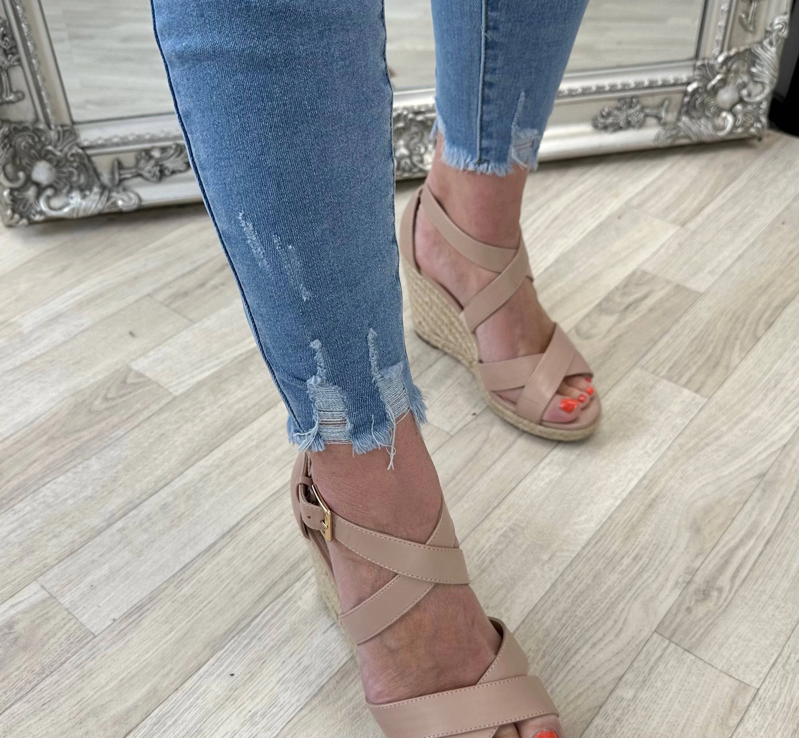 G-Smack Bernie Ladder Hem Ankle Grazer Stretch Jeans (Sizes 10-20) Denim