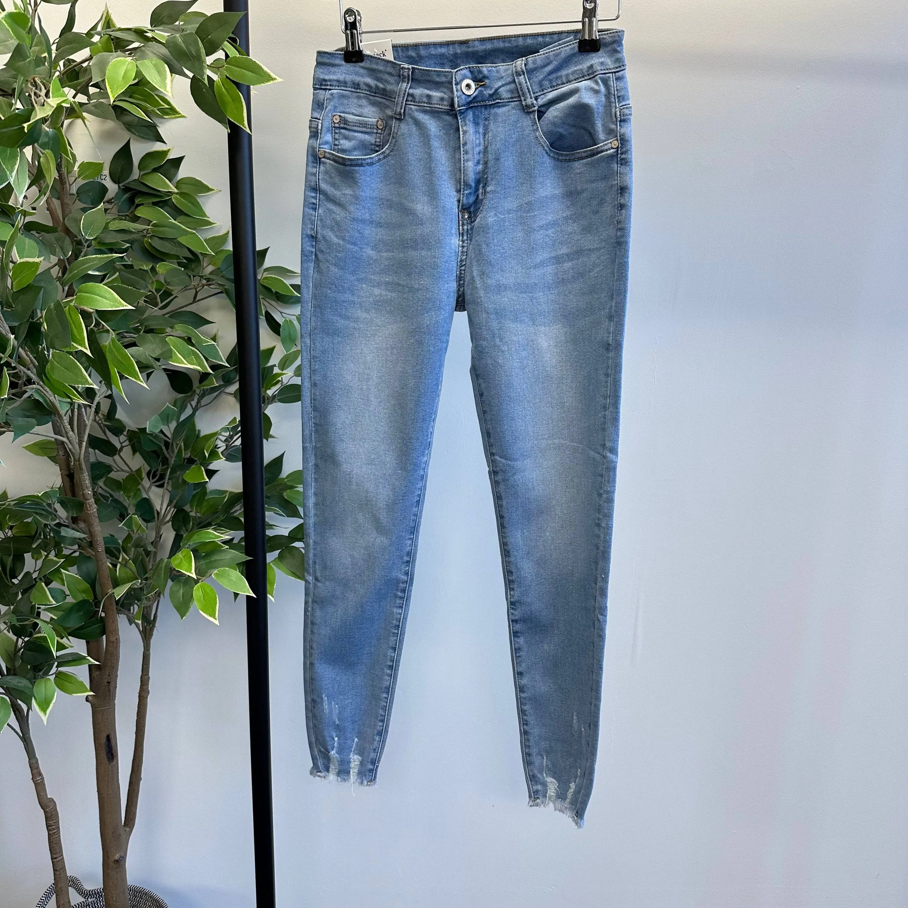 G-Smack Bernie Ladder Hem Ankle Grazer Stretch Jeans (Sizes 10-20) Denim