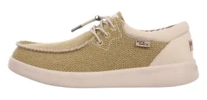 Kickback Mens Haven Lace Up Woven Canvas Shoes - Mustard