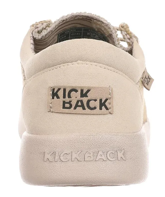 Kickback Mens Haven Lace Up Woven Canvas Shoes - Mustard