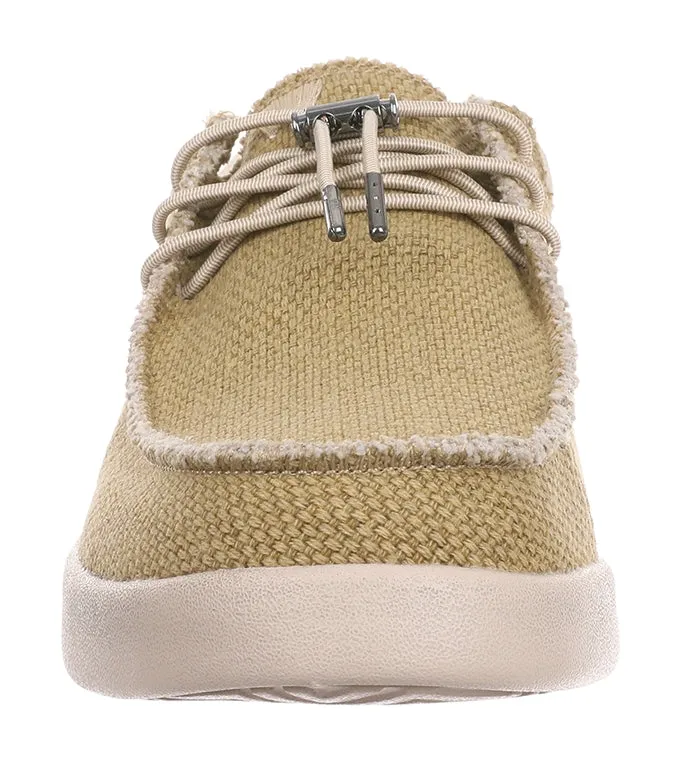 Kickback Mens Haven Lace Up Woven Canvas Shoes - Mustard