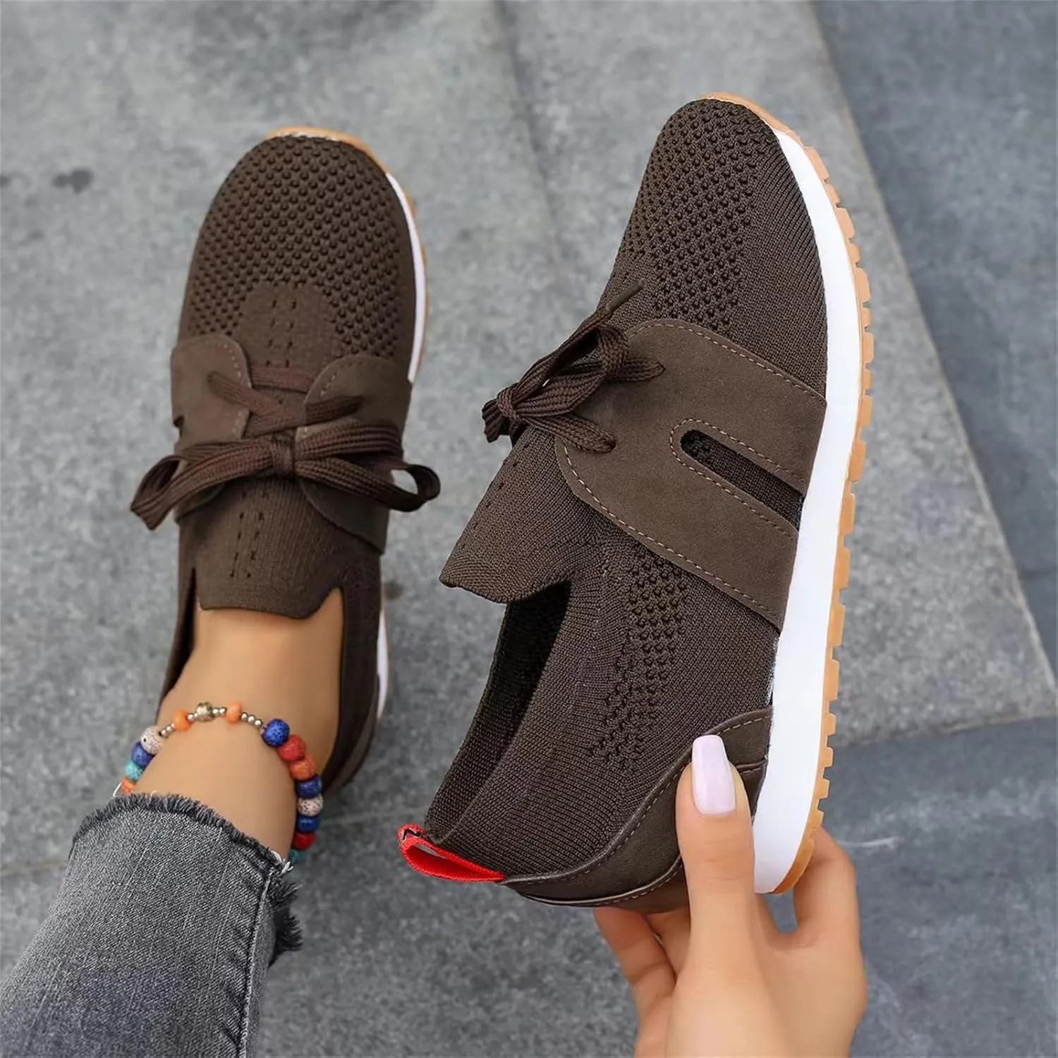 Ladmiple Running Shoes For Women Slip On Walking Shoes Lightweight Casual Non Slip Athletic Gym Comfort Fashion Sneakers