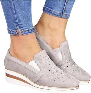 Ladmiple Sneakers For Women Comfortable Shoes Slip On Platform Shoes Fashion Dressy Casual Summer Walking Flats Loafers