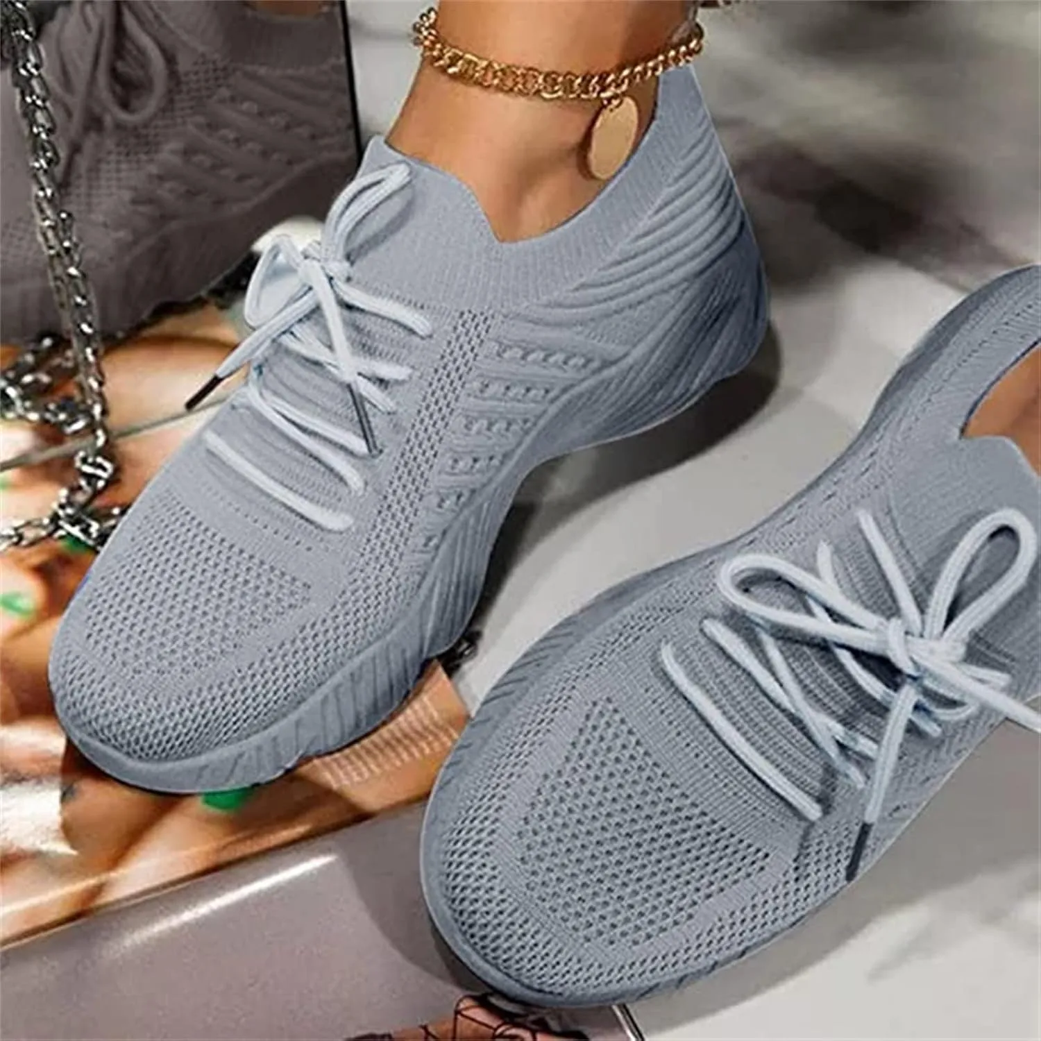 Lausiuoe Running Shoes For Women Arch Support Walking Shoes Lightweight Breathable Mesh Casual Tennis Shoes Gym Sneakers