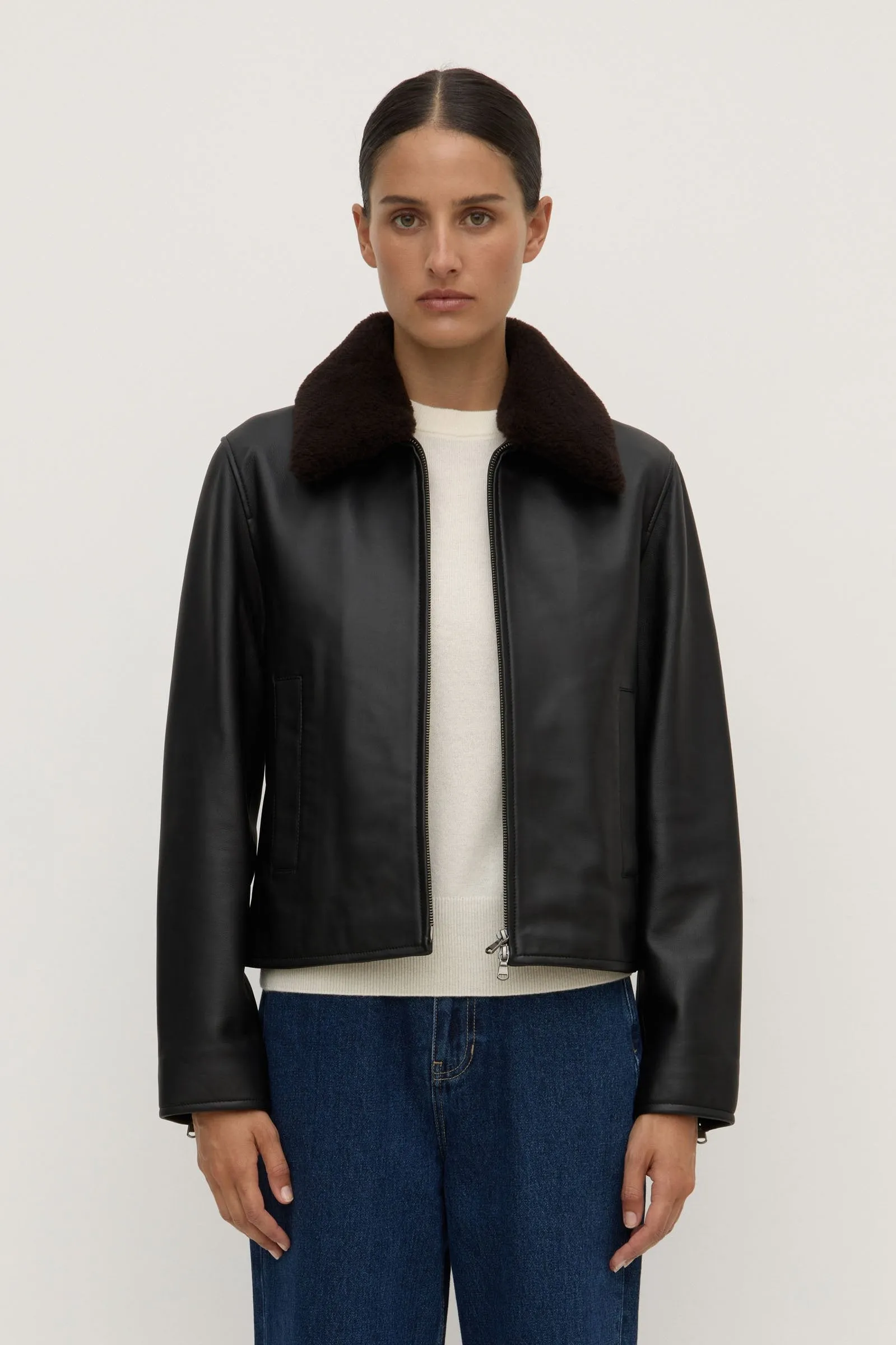 Leather Bomber Jacket