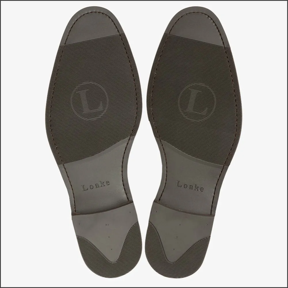 Loake Emsworth Flint Suede Rubber Sole F Fit @