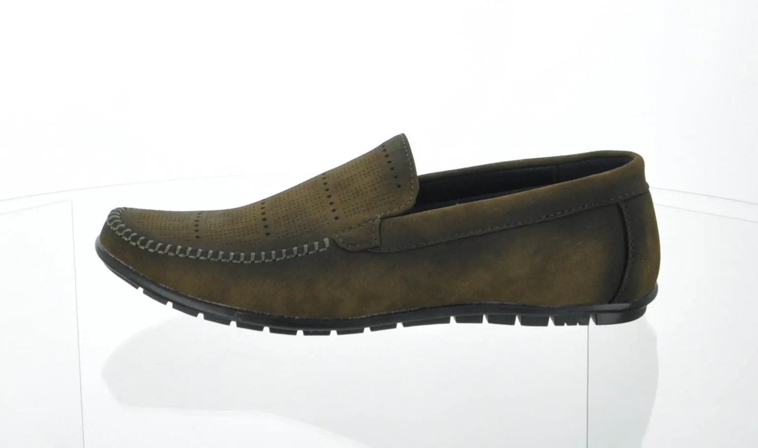 MEN'S SHOES OLIVE PU MOCCASINS OH1802-3