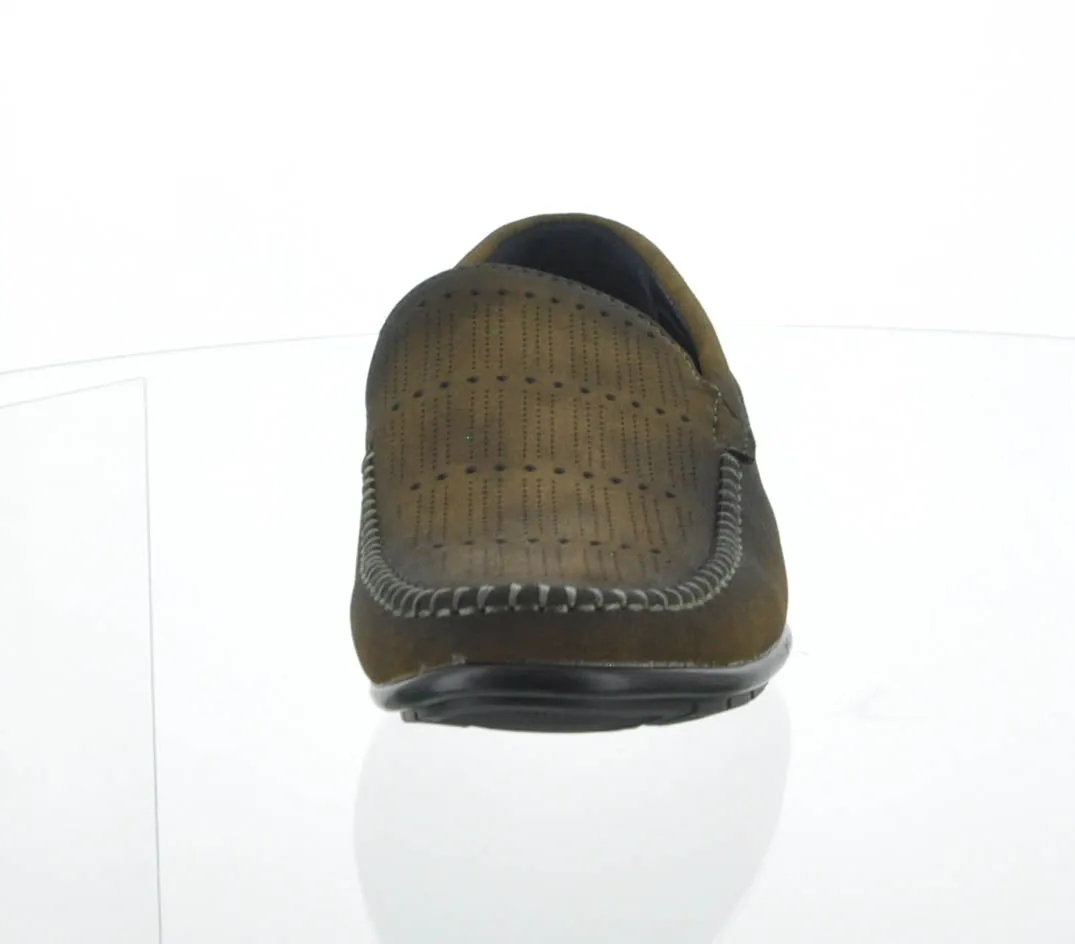 MEN'S SHOES OLIVE PU MOCCASINS OH1802-3
