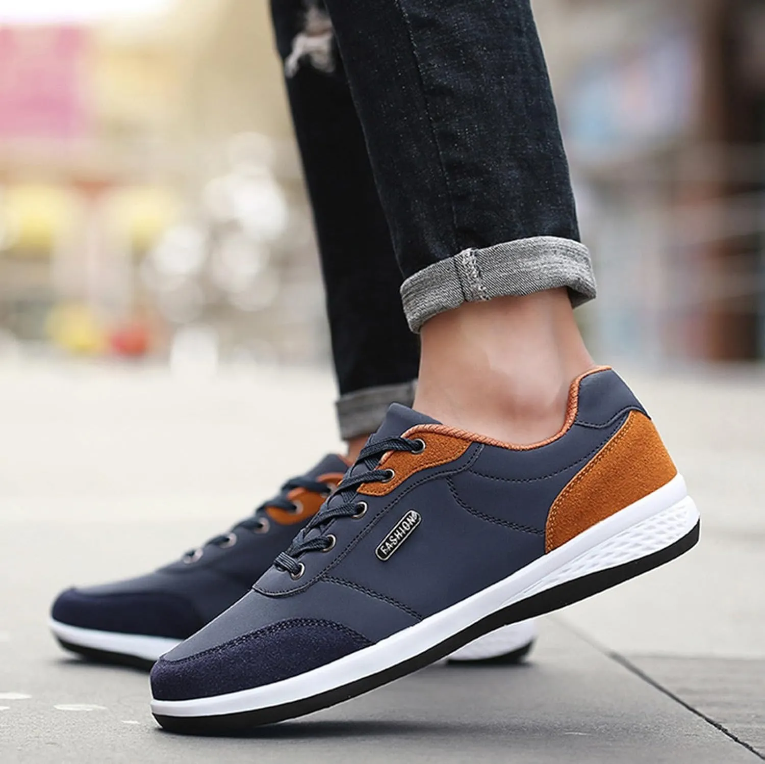 Mens Sneakers Waterproof Hiking Shoes Lightweight Tennis Shoes Comfortable Walking Shoes Outdoor Trekking Shoes