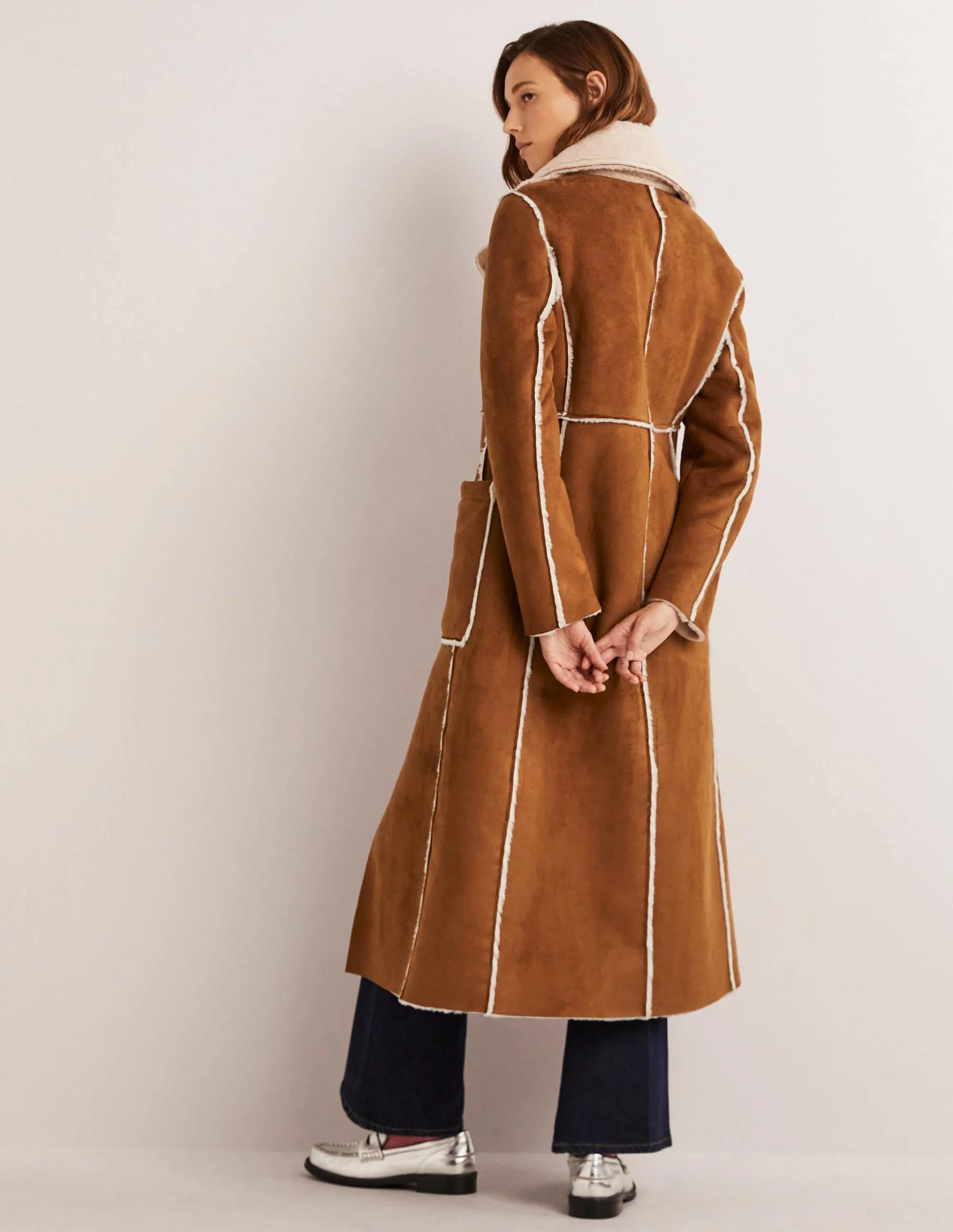 Reversible Faux-Shearling Coat-Hazel