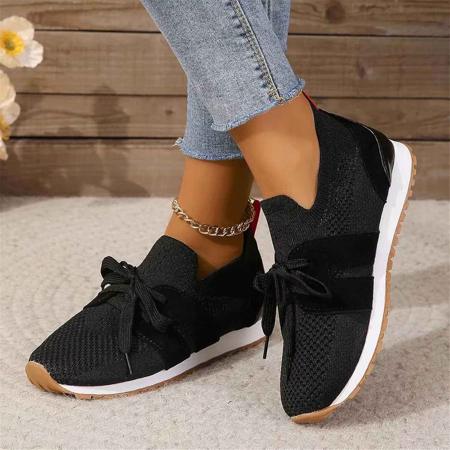 Running Shoes For Women Slip-on Walking Shoes Breathable Upper Gym Workout Fashion Sneakers Comfortable Tennis Shoes