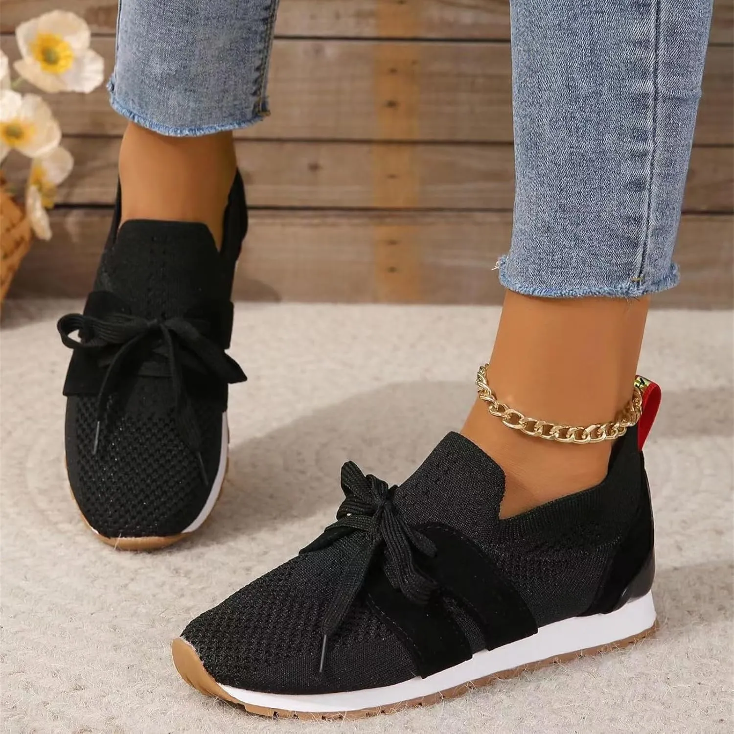Running Shoes For Women Slip-on Walking Shoes Breathable Upper Gym Workout Fashion Sneakers Comfortable Tennis Shoes