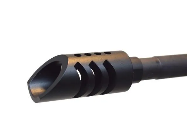 Snout Nose Style 308 5/8x24Muzzle Brake Slant Shark Gills with crush washer