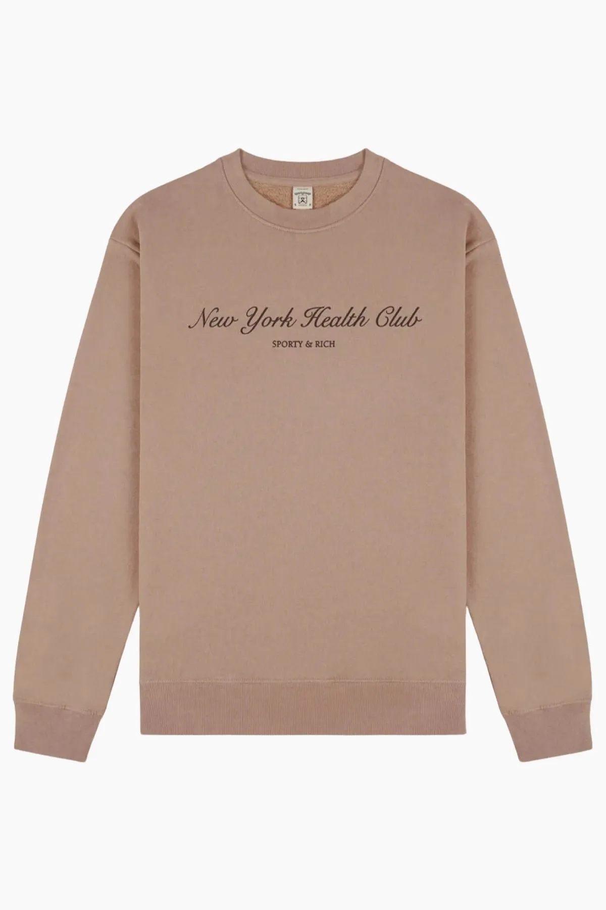 Sporty & Rich NY Health Club Crewneck - Mink/ Black