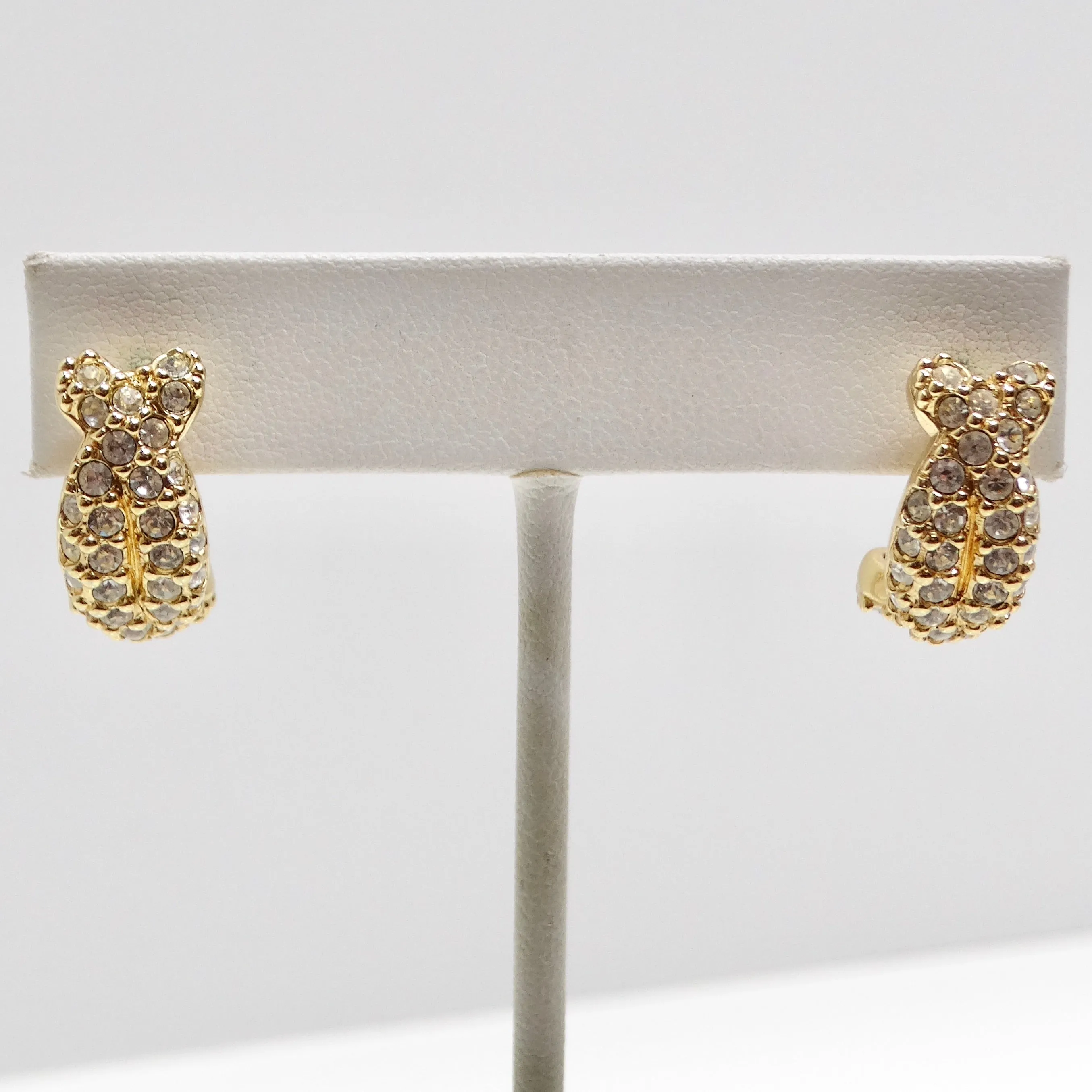 Swarovski 18K Gold Plated Rhinestone Huggie Earrings